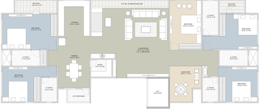 5 BHK Flat in Happy Capital Greens in Vesu, Surat - Image 846145
