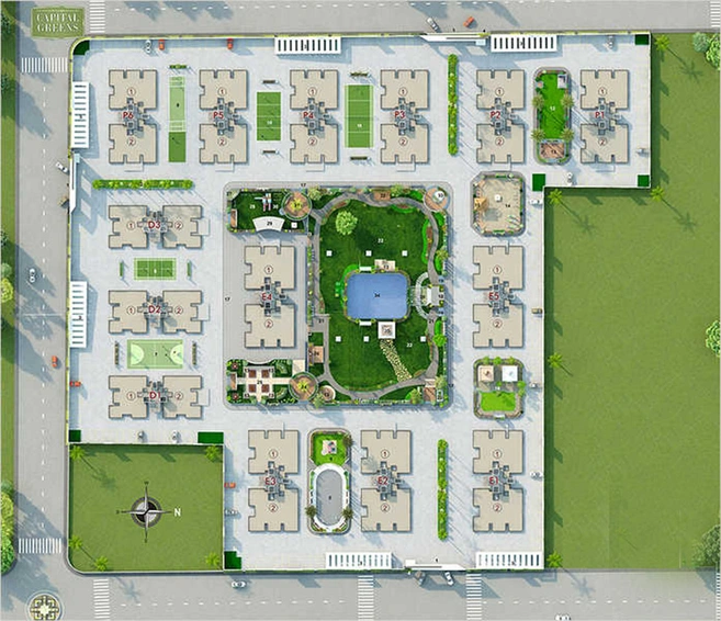 Master Plan of Happy Capital Greens in Vesu, Surat - Image 251529