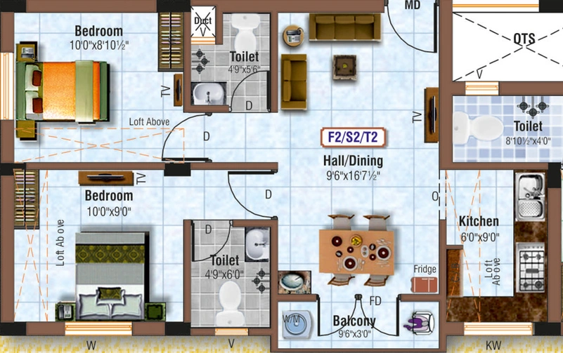 2 BHK Flat in Rajus Nivas in Kolathur, Chennai - Image 837146
