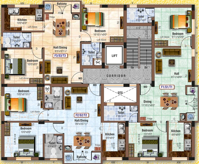 Floor Plan of Rajus Nivas in Kolathur, Chennai - Image 234876