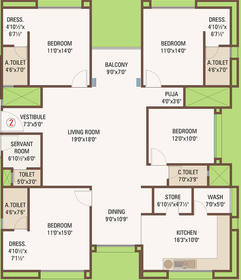 4 BHK Flat in Happy Capital Life in Vesu, Surat - Image 846158