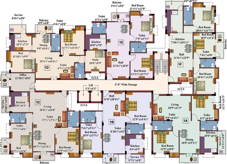 Floor Plan of Rajus Galaxy in Korattur, Chennai - Image 234902