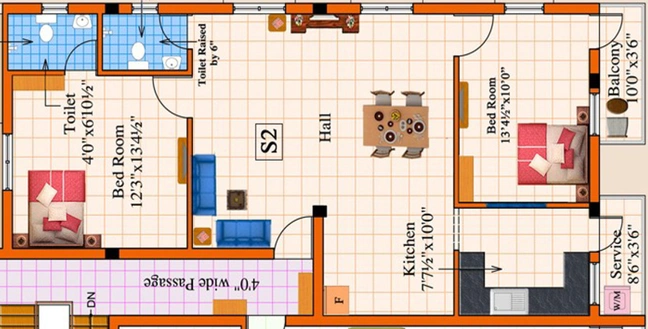 2 BHK Flat in Rajus Muniram in Korattur, Chennai - Image 837226