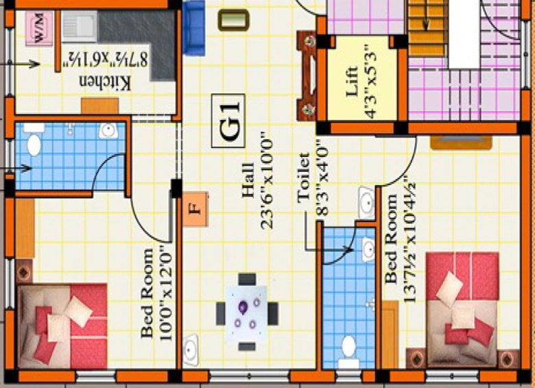 2 BHK Flat in Rajus Muniram in Korattur, Chennai - Image 837225