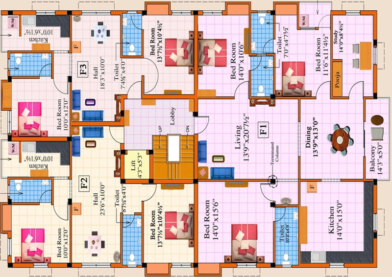 Floor Plan of Rajus Muniram in Korattur, Chennai - Image 235172