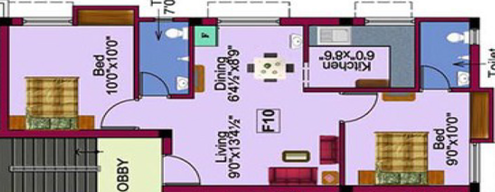 2 BHK Flat in Rajus Rail View in Ambattur, Chennai - Image 837243