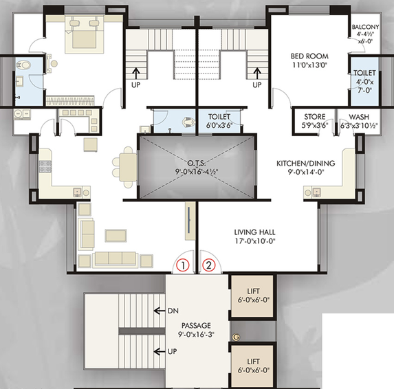 Floor Plan of Happy Nest Orchid in Althan, Surat - Image 252203