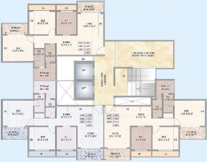 Floor Plan of Proviso Complex in Kharghar, Navi Mumbai - Image 254250