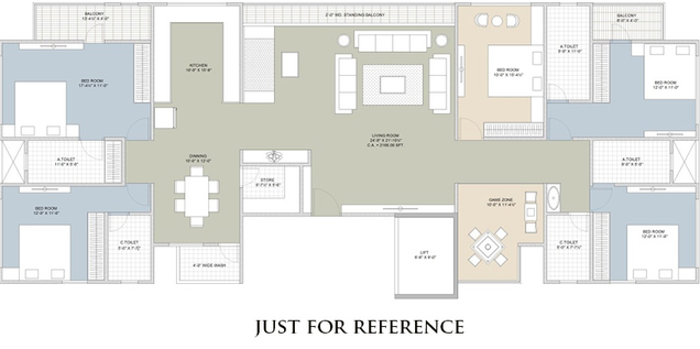 5 BHK Flat in Happy Nandanvan 3 in Vesu, Surat - Image 846574