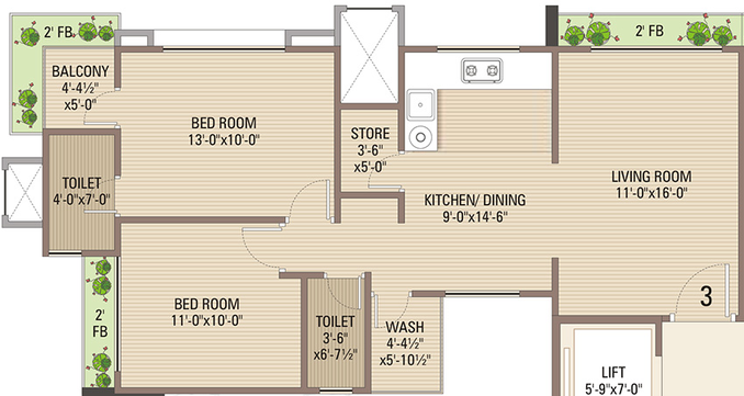 2 BHK Flat in Happy Nakshatra View in Palanpur, Surat - Image 846292