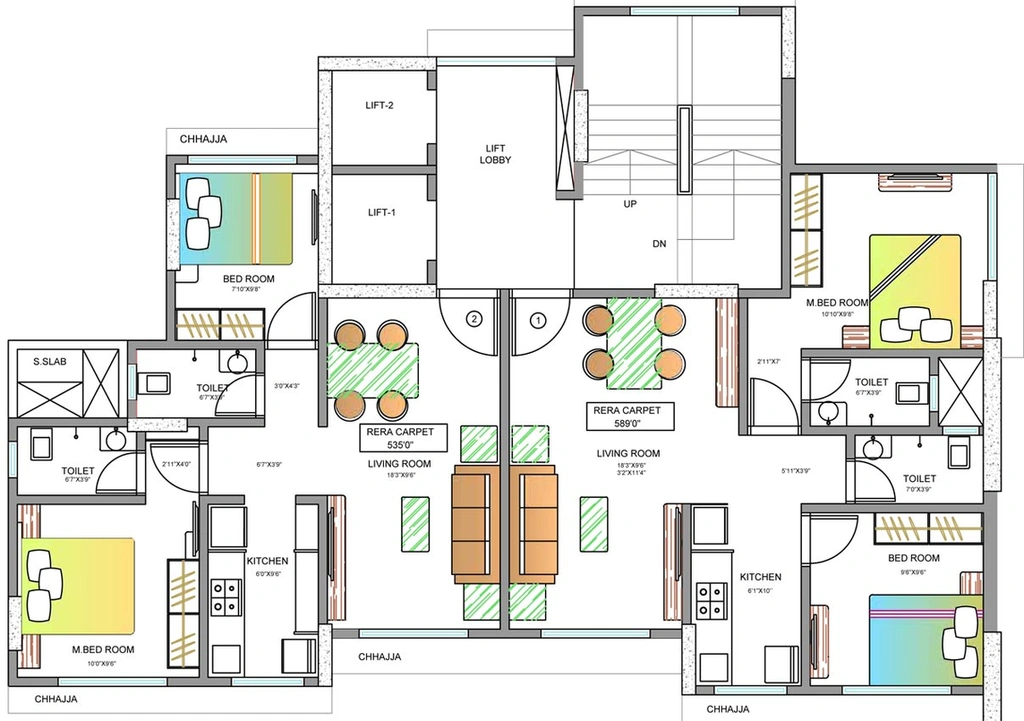 Floor Plan of Asmi Garden in Chembur West, Mumbai - Image 124969