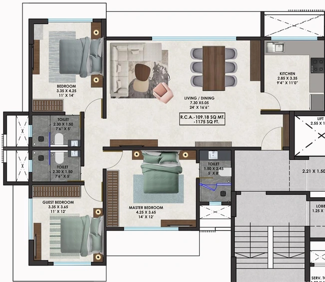 3 BHK Flat in Balan Anu Smera Skylight in Chembur East, Mumbai - Image 785840