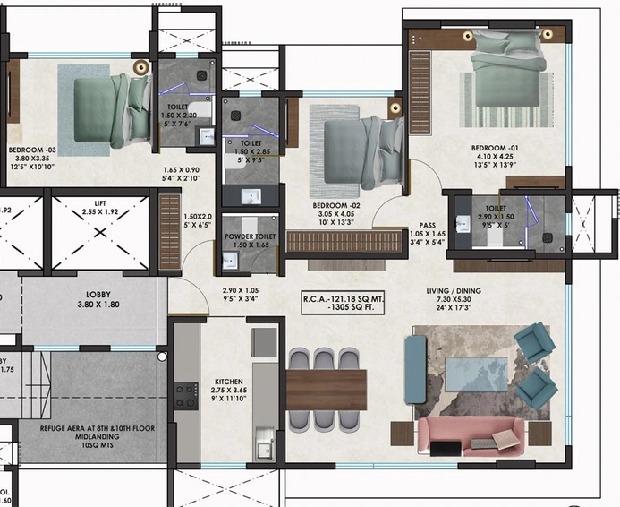 3 BHK Flat in Balan Anu Smera Skylight in Chembur East, Mumbai - Image 785841