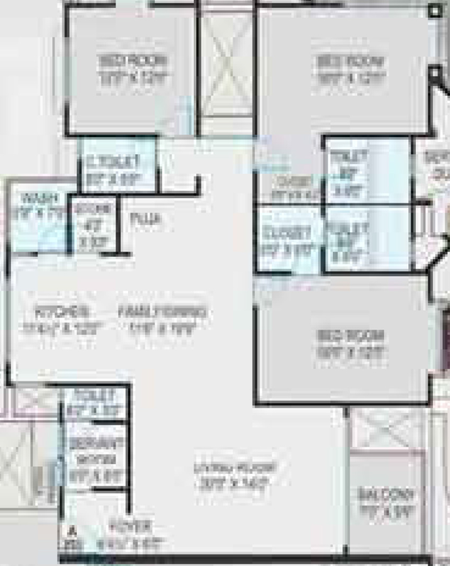 3 BHK Flat in Ravani Fortuna in Althan, Surat - Image 846413