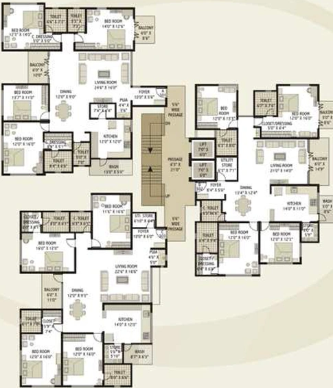 Floor Plan of Ravani Dream Palace in Vesu, Surat - Image 252390