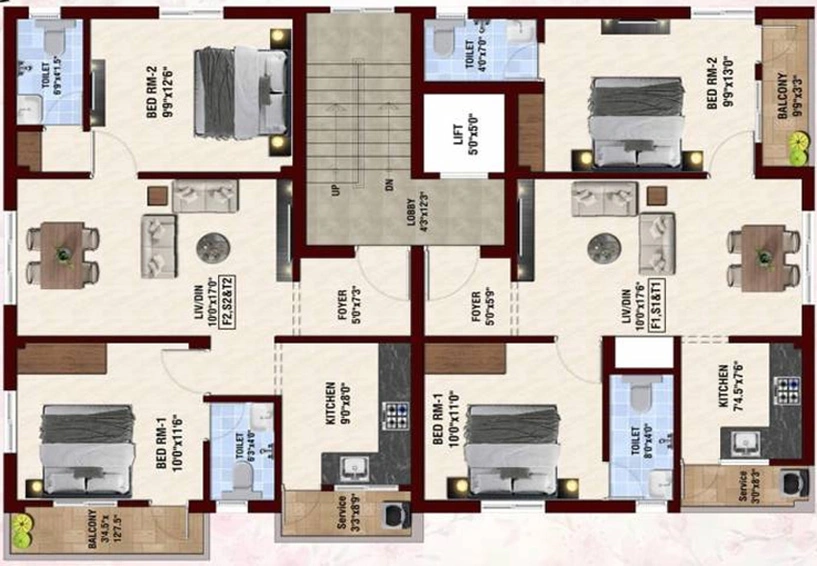 Floor Plan of Arjun Sri Krishna in Ayanambakkam, Chennai - Image 234471