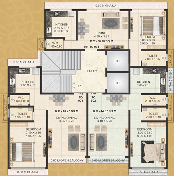 Floor Plan of Laxmina Elanza in Chembur East, Mumbai - Image 121308