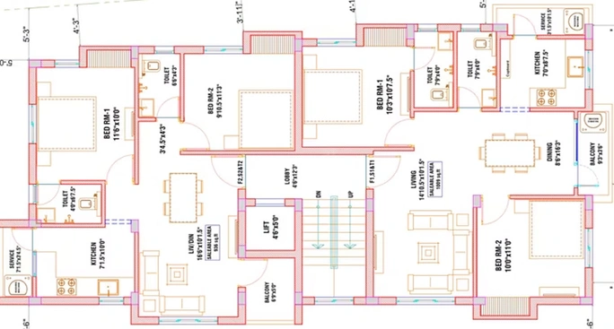 Floor Plan of Arjun Sai Thulasi in Ayanambakkam, Chennai - Image 234048