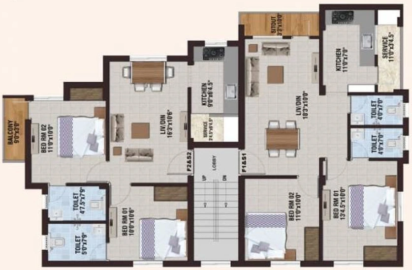 Floor Plan of Arjun Sai Kriti in Avadi, Chennai - Image 231231