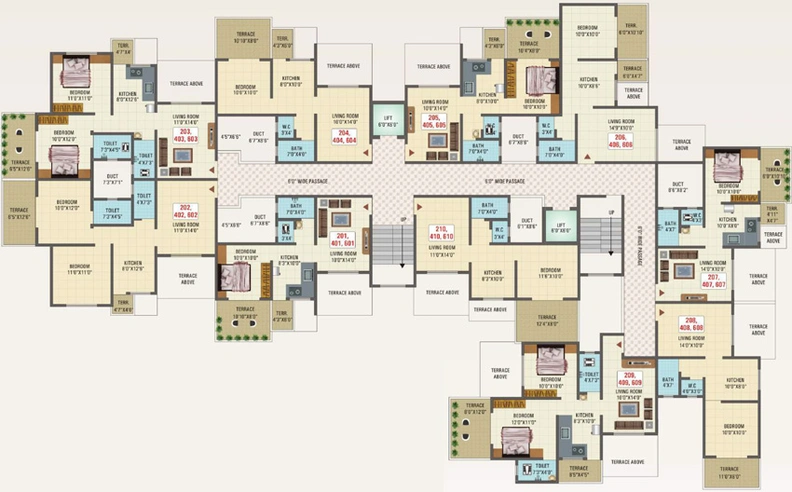 Floor Plan of Vision Vatika in Akurdi, Pune - Image 121315