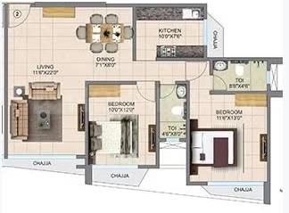 2 BHK Flat in Mahavir Helicon Heights in Borivali West, Mumbai - Image 878845
