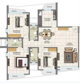 3 BHK Flat in Mahavir Helicon Heights in Borivali West, Mumbai - Image 878847