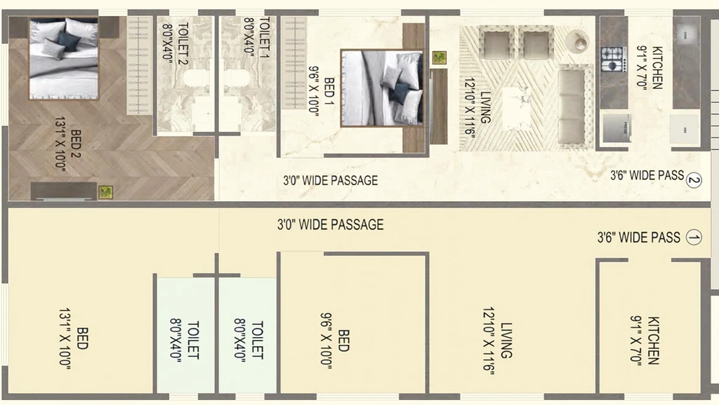 Floor Plan of Raheja Albert Ville in Chembur East, Mumbai - Image 124975