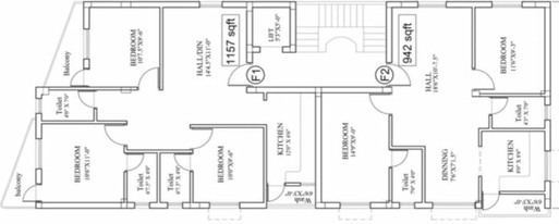 Floor Plan of Arjun Murali Karthick Flats in Avadi, Chennai - Image 227890