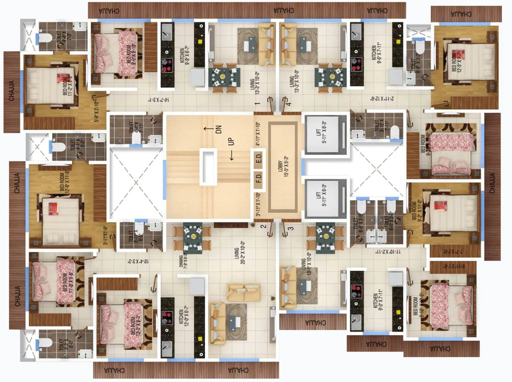 Floor Plan of Stans Bhavya Heights in Kandivali West, Mumbai - Image 344831