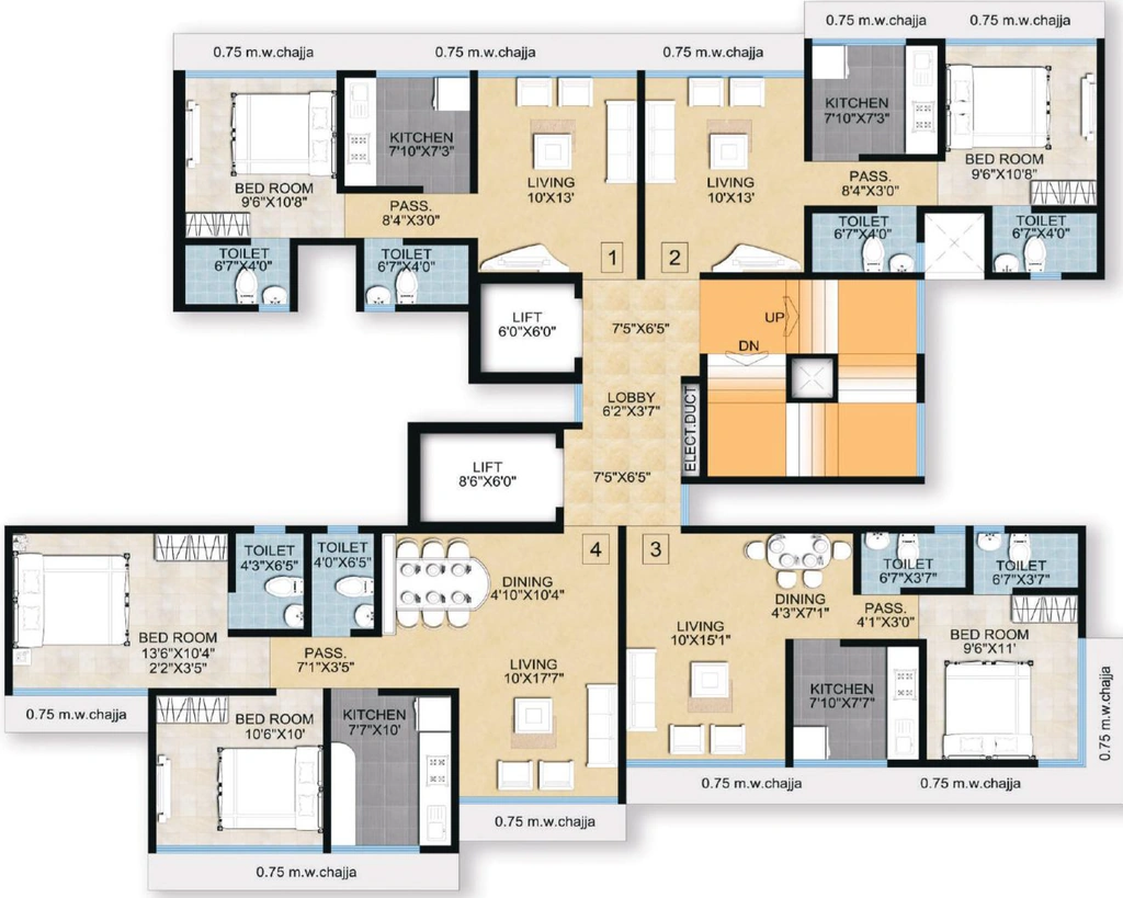 Floor Plan of Stans Bhawani Heights in Jogeshwari East, Mumbai - Image 344860