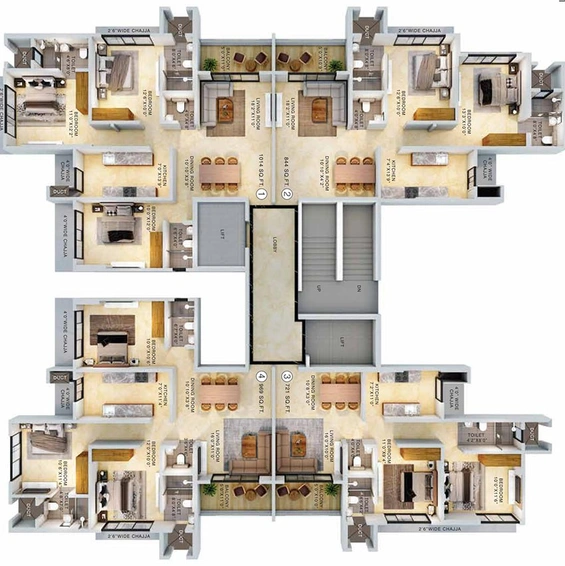 Floor Plan of Dimple New Siddharth in Borivali West, Mumbai - Image 249802