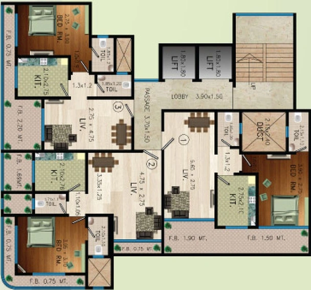 Floor Plan of AIM Adarsh in Santacruz East, Mumbai - Image 254420