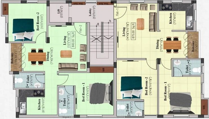 Floor Plan of Arjun Park View Square in Villivakkam, Chennai - Image 227702