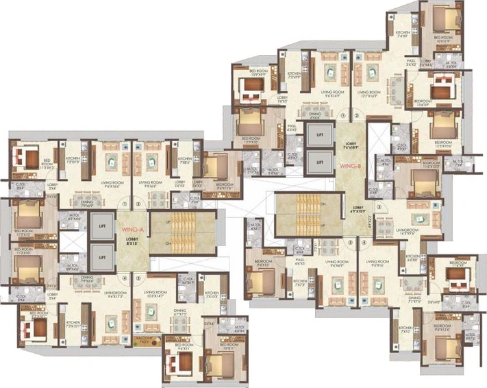 Floor Plan of Kaveri Heights in Ghatkopar East, Mumbai - Image 33097