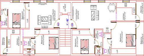 Floor Plan of Arjun Subha Flats in Ayapakkam, Chennai - Image 227544
