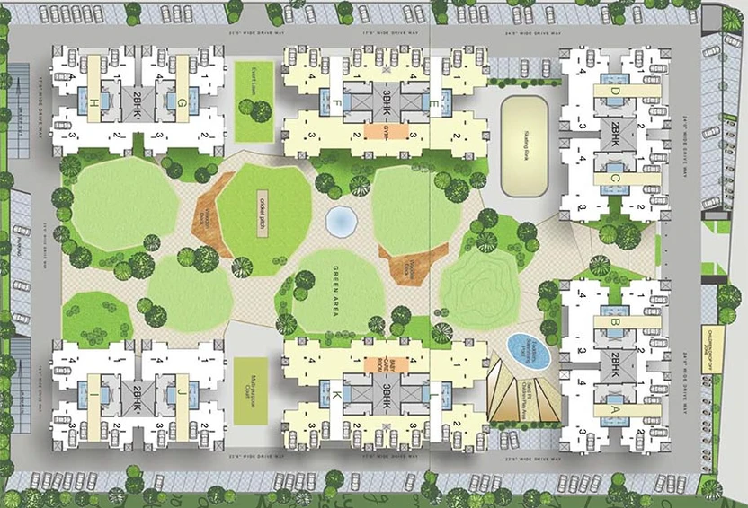 Master Plan of Hn Safal Parisar in South Bopal, Ahmedabad - Image 263577