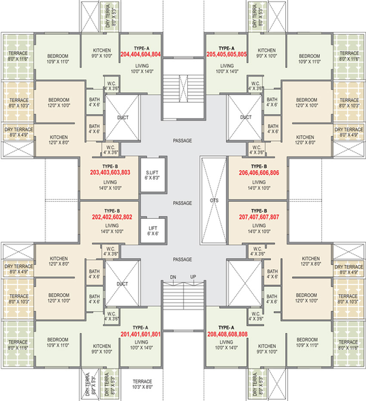 Floor Plan of Lanke Sumeru Residency in Moshi, Pune - Image 121376