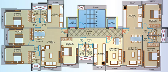 Floor Plan of Ajmera Rajveer Apartment in Andheri West, Mumbai - Image 254543