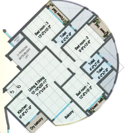 3 BHK Flat in Ajmera Cosmopolis in Andheri West, Mumbai - Image 846991