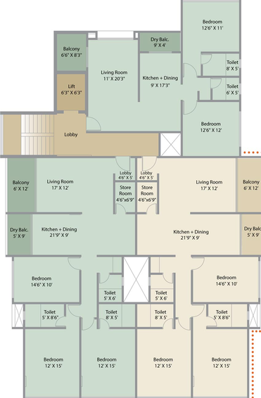 Floor Plan of Nirman Gulmohor in Erandwane, Pune - Image 125852