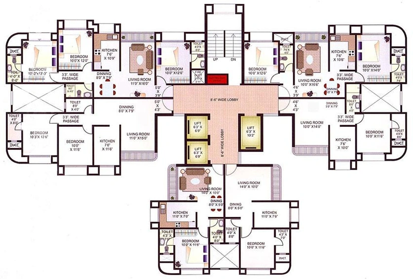 Floor Plan of Ajmera Trinity Tower in Malad West, Mumbai - Image 254674