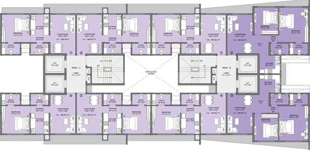 Floor Plan of Ajmera Shringaar in Vile Parle West, Mumbai - Image 254652