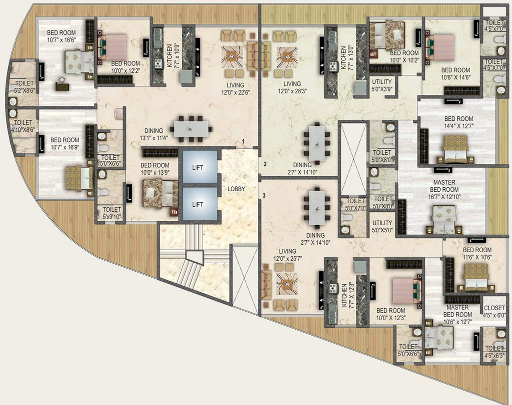 Floor Plan of Spark Desai Oceanic in Worli, Mumbai - Image 344788