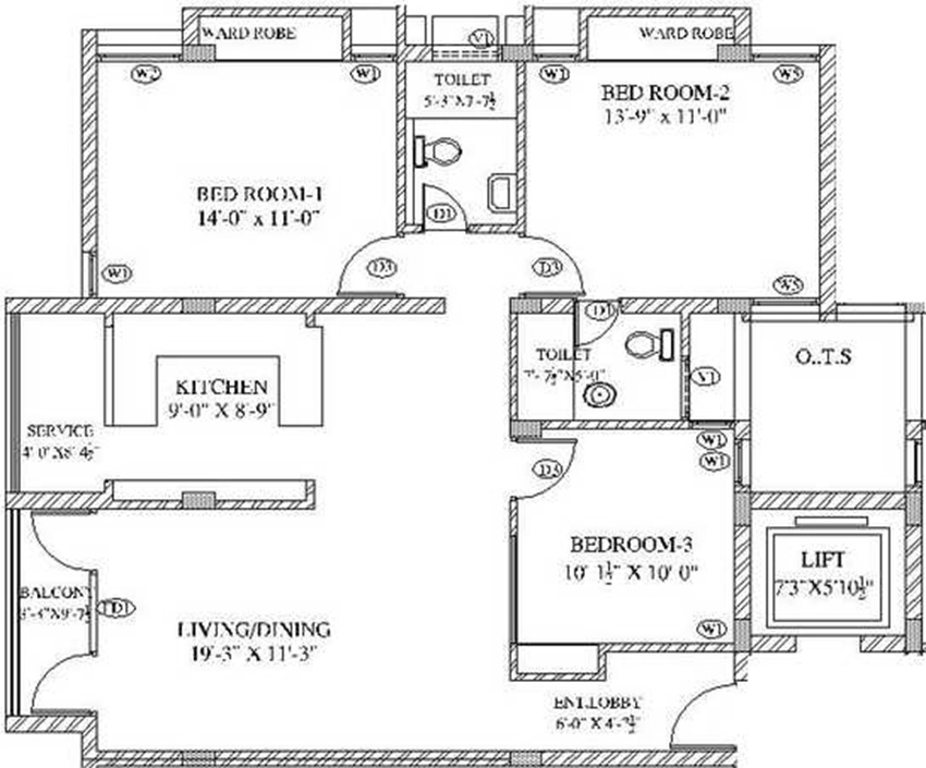 3 BHK Flat in Bhaggyam Suraksha in Medavakkam, Chennai - Image 875261