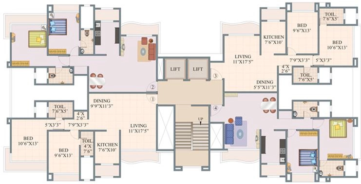 Floor Plan of Dedhia Palatial Height in Powai, Mumbai - Image 332947
