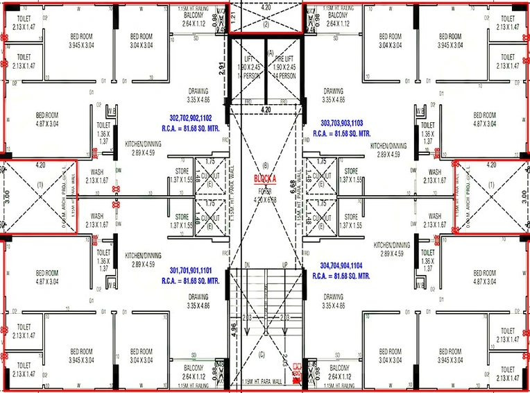 Floor Plan of Sun Citypark in Bodakdev, Ahmedabad - Image 268836