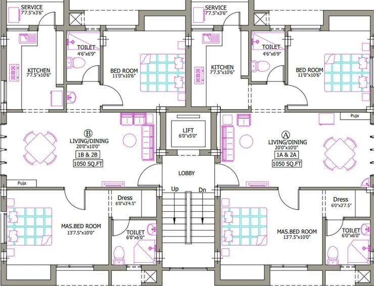 Floor Plan of Pushkar Arul Arcade in Korattur, Chennai - Image 225621