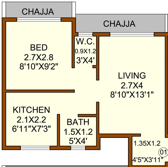 1 BHK Flat in Shiv Bhaveshwar Caasa in Panvel, Navi Mumbai - Image 789103
