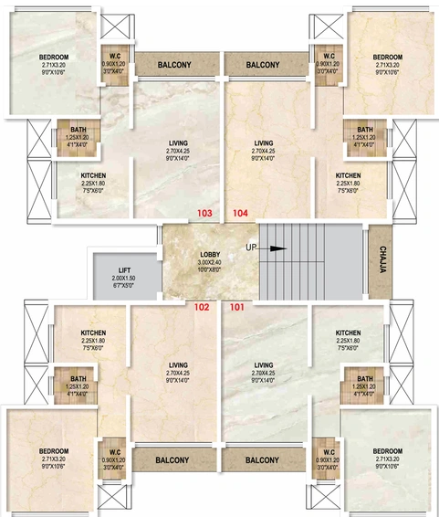 Floor Plan of Hari Om Shree Darshan in Kharghar, Navi Mumbai - Image 125128