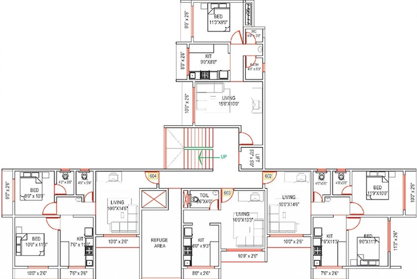 Floor Plan of Mohite Shreeyog Residency in Dombivli, Thane - Image 243178
